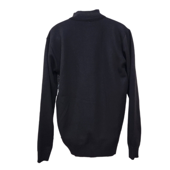 Effect Knit Zip Cardigan, Black Gray,Mens Medium ( listing as) - Picture 2 of 5